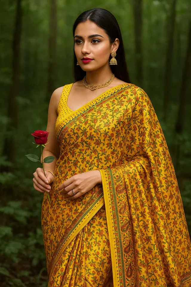 Combo: 2 Lightweight Floral Sarees - Mirror Work - View 10