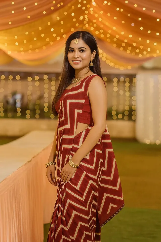 Combo: 2 Zigzag Printed Chiffon Sarees - View 2