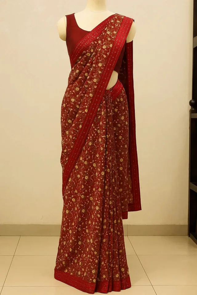 Combo: 2 Lightweight Floral Sarees - Sequin - View 5