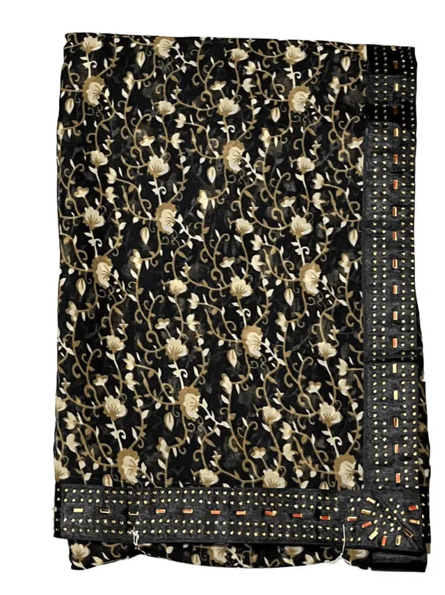 Combo: 2 Floral Sarees with Sequin Border - View 4