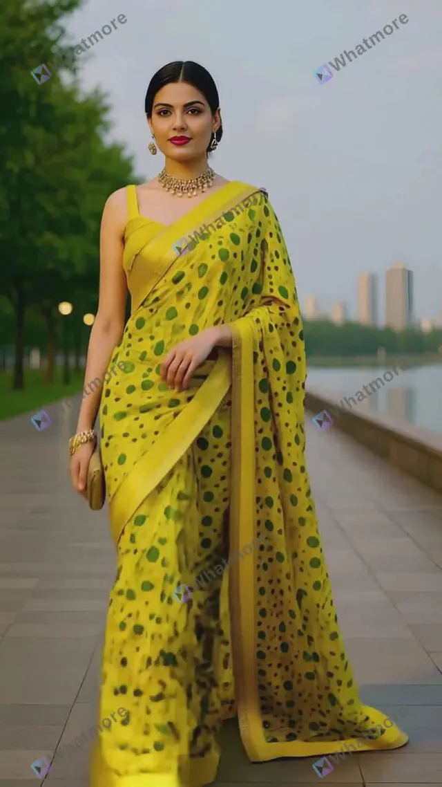 Combo: 2 Floral Sarees with Sequin Border - View 7