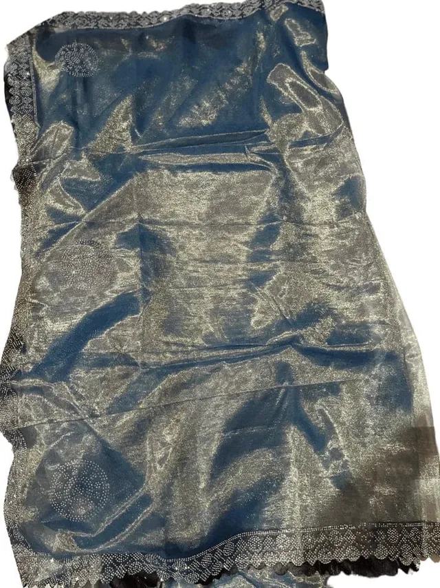 Combo: 2 Premium Twill Net Sarees - Glitter Work - View 5
