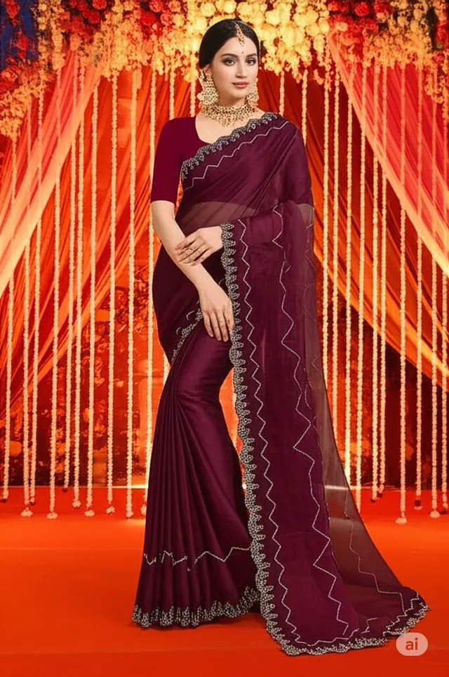 Jimmy Choo-Inpsired Premium Soft Fabric Saree Combo - View 3