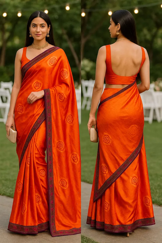 Beautiful Digital Printed Crepe Silk Saree - View 3