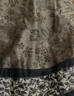 Elegant Olive Black Braso Silk Saree - View 3