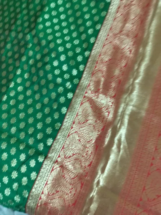 Designer Banarasi Saree in Rich Silk with Gold Detailing - View 4