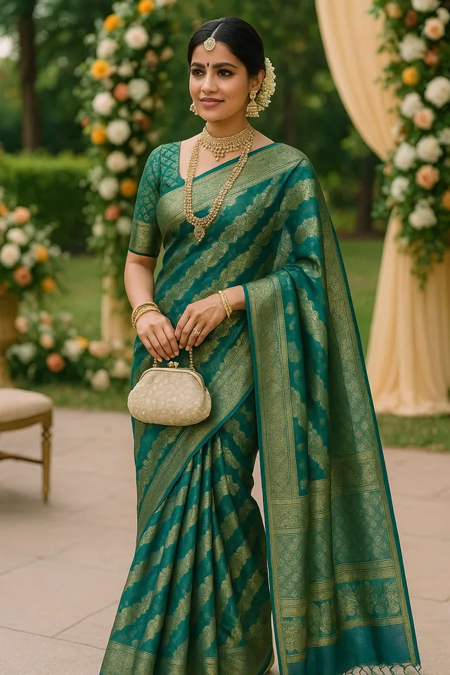 Designer Organza Banarasi Silk Saree for Every Occassion - Banarasi Silk Saree Online India - Buy at ₹615 - Image 1