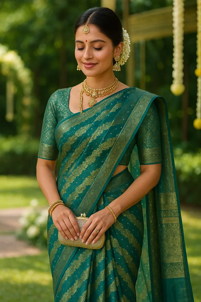 Designer Organza Banarasi Silk Saree for Every Occassion - View 3