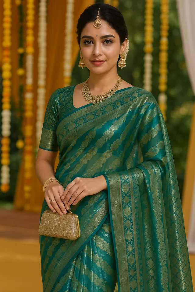 Designer Organza Banarasi Silk Saree for Every Occassion - View 4