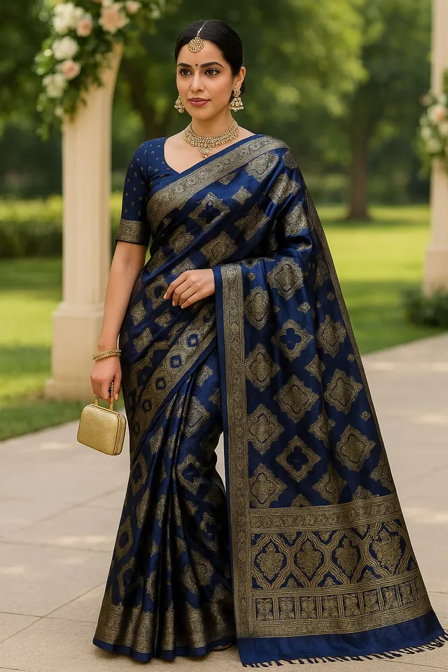 Royal Banarasi Organza Silk Saree - Designer Pallu