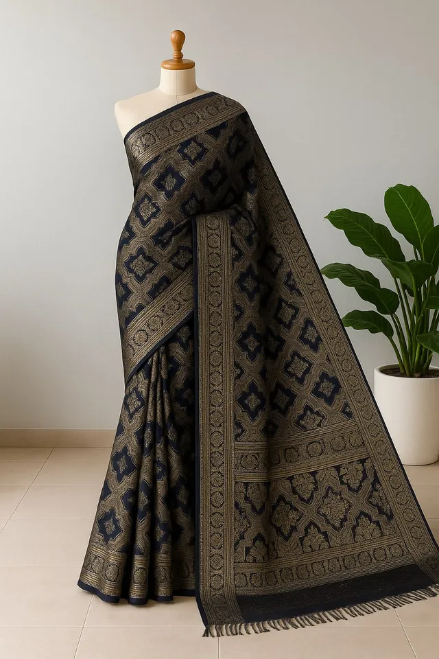 Royal Banarasi Organza Silk Saree - Designer Pallu - View 2