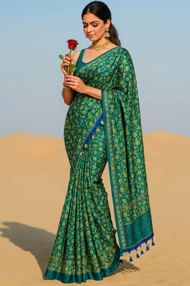 Lightweight Zomato Chiffon Saree for Party Functions. - Chiffon Saree Online India - Buy at ₹455 - Image 1