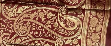 Emerald Maroon Kanjeevaram Silk Saree with Intricate Golden Zari Work - View 5