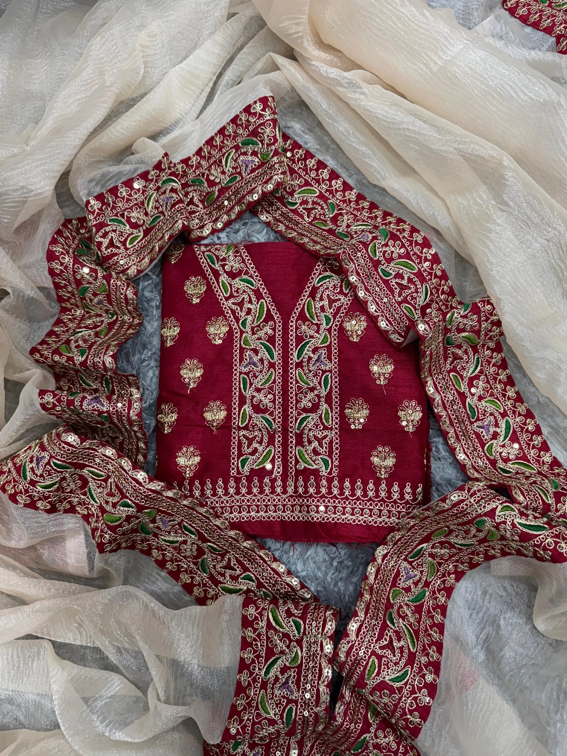 Muted Champagne Gold Designer Embroidered Saree - View 5