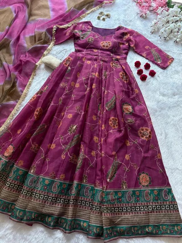 Exclusive Digital Printed Anarkali Gown – Modern Elegance - View 5