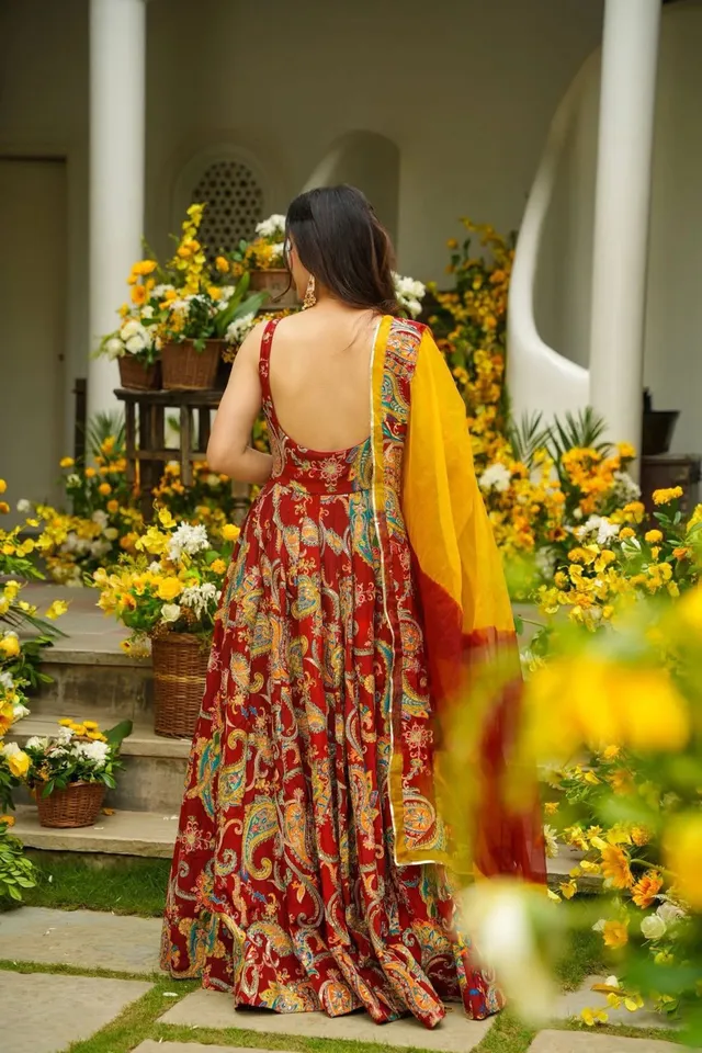 Exclusive Digital Printed Anarkali Gown – Modern Elegance - View 2
