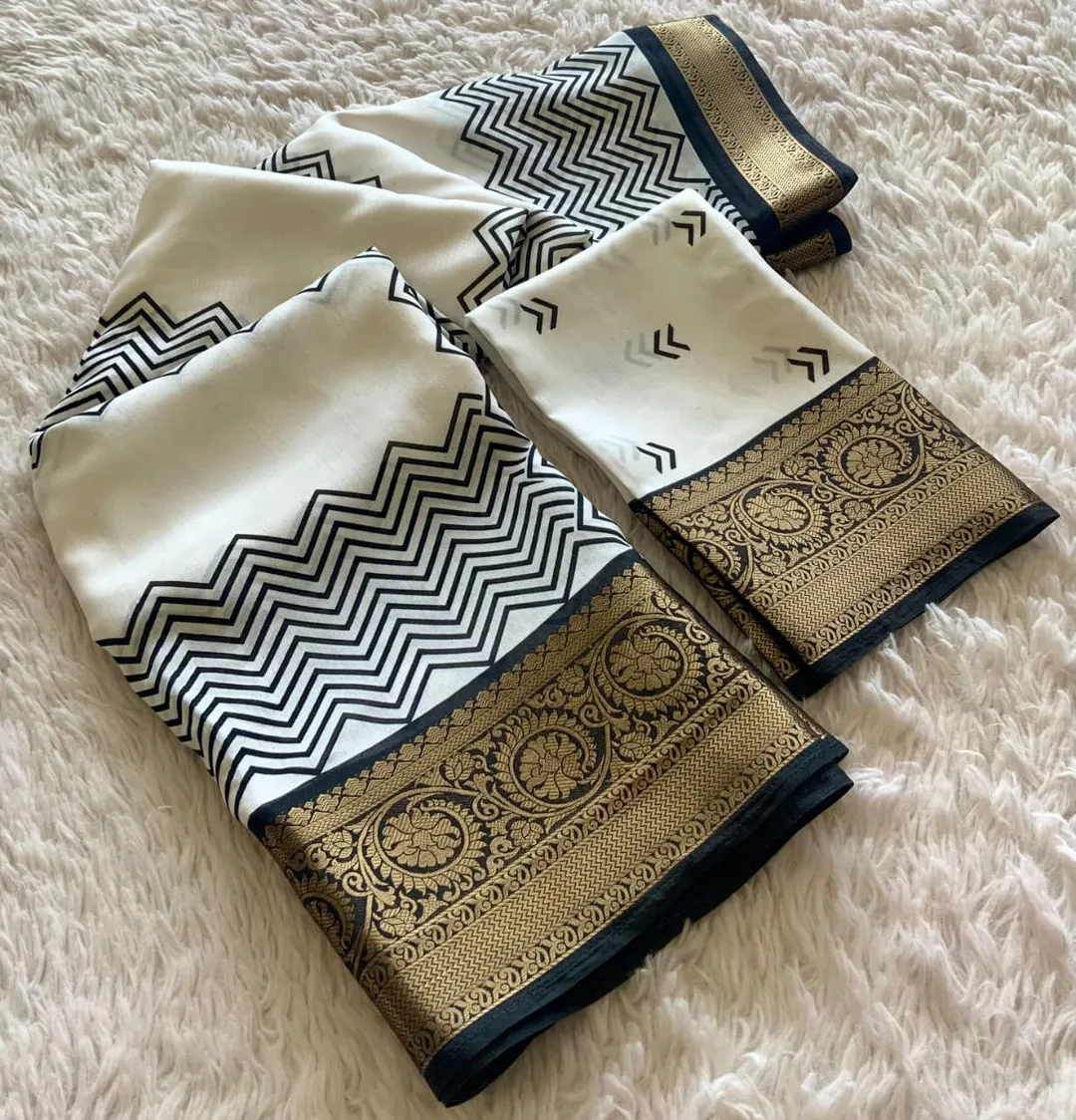 Single Colour Edition – Soft Dola Cotton Crepe Saree - View 2
