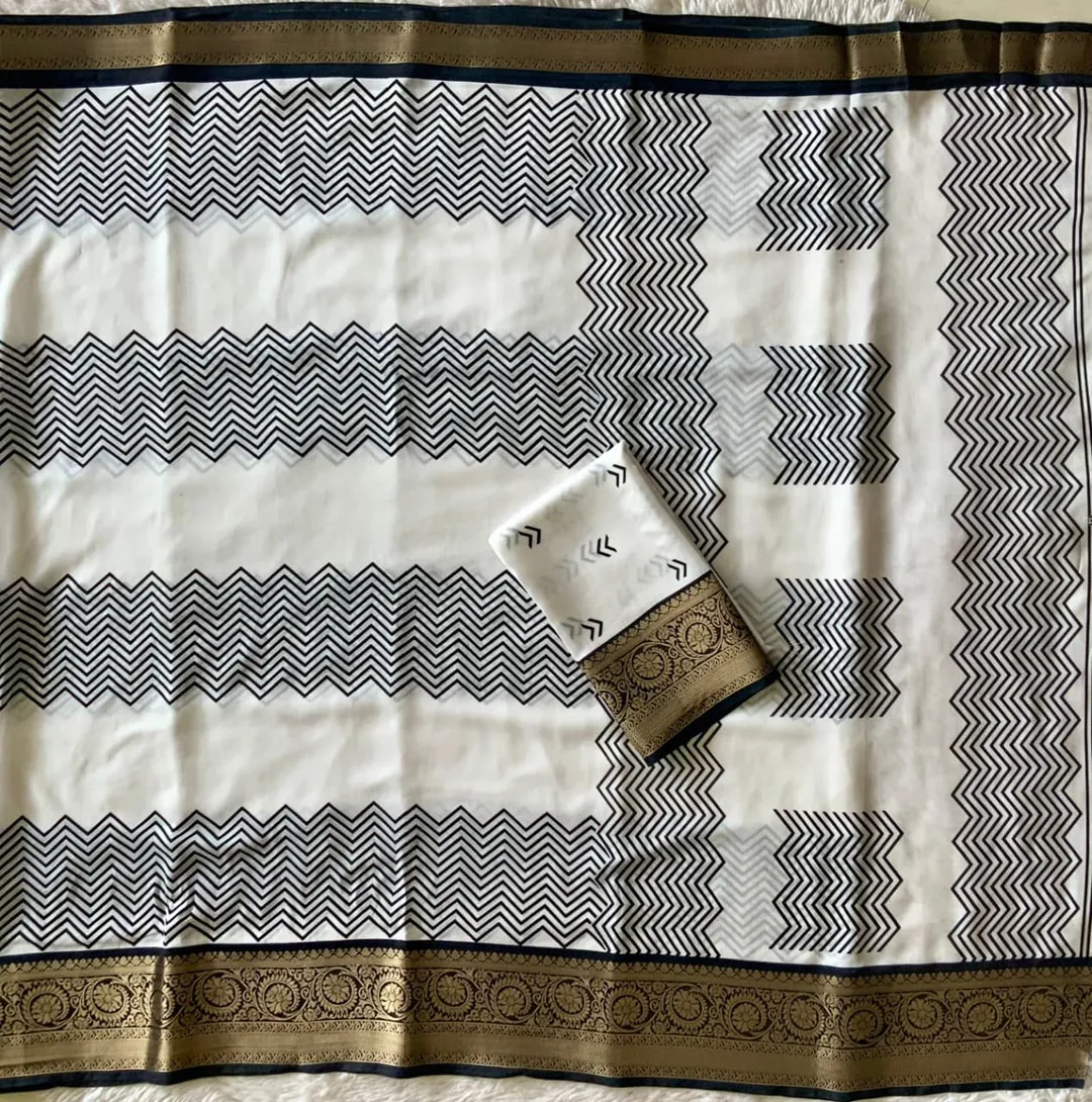 Single Colour Edition – Soft Dola Cotton Crepe Saree - View 3