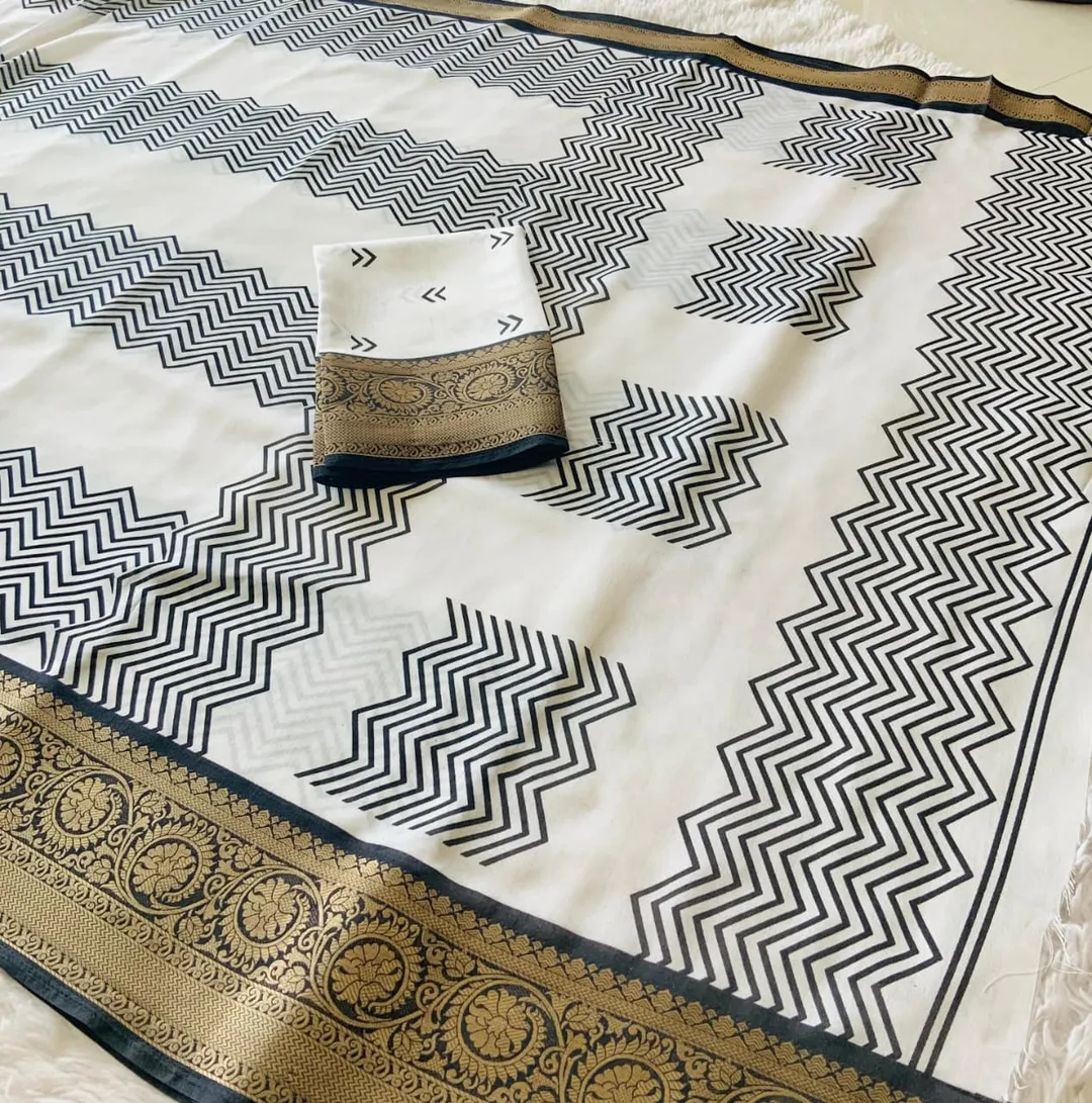 Single Colour Edition – Soft Dola Cotton Crepe Saree - View 4