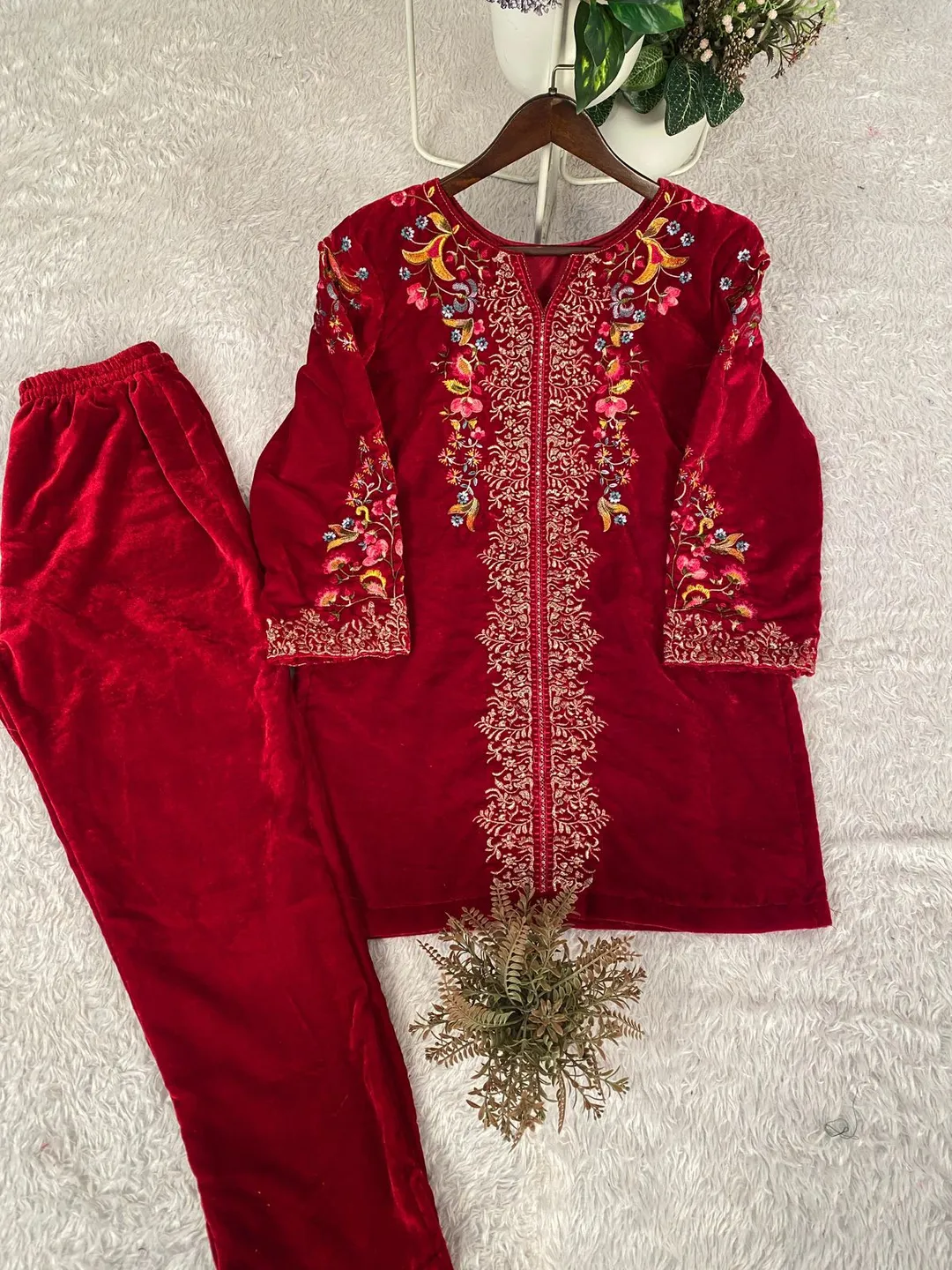 Winter Special Velvet Designer Co-Ord Set