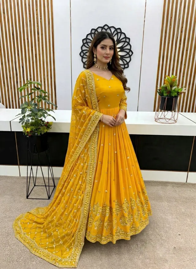 Elegant Embroidered Sequin Designer Anarkali