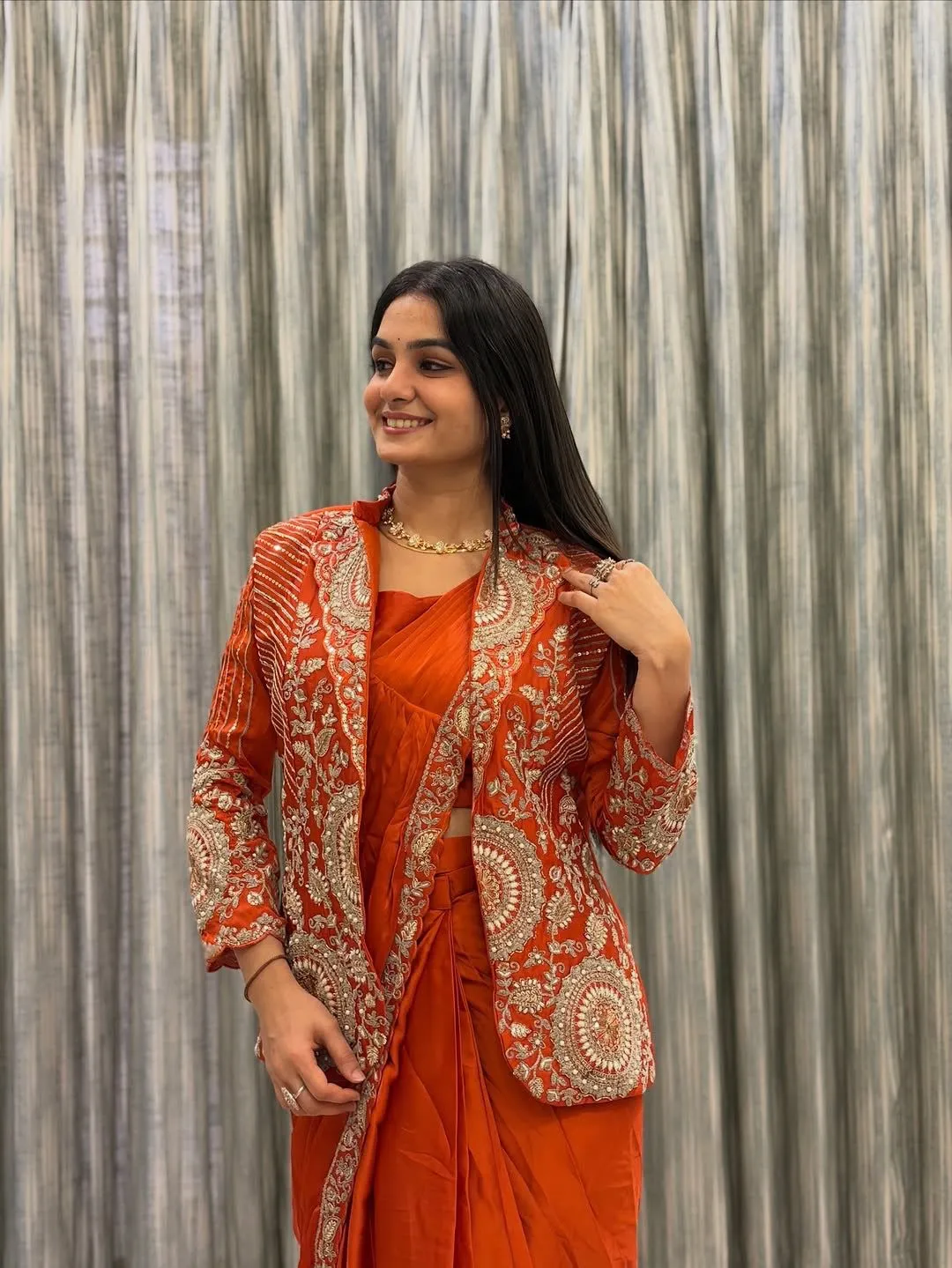 New Super Trending Ready-to-Wear Saree with Embroidered Koti - View 2