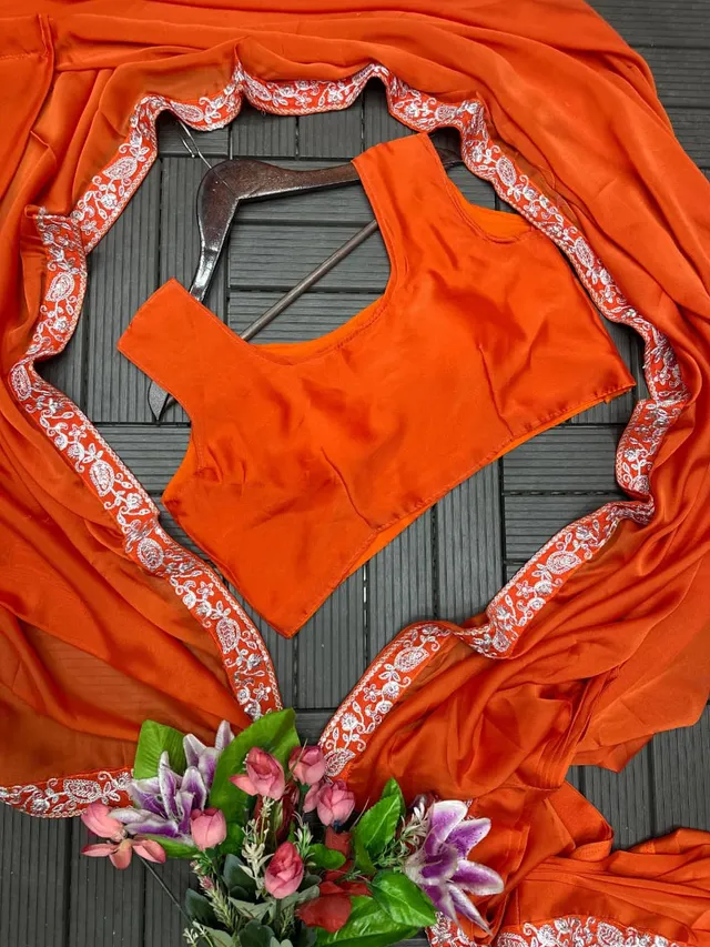 New Super Trending Ready-to-Wear Saree with Embroidered Koti - View 3