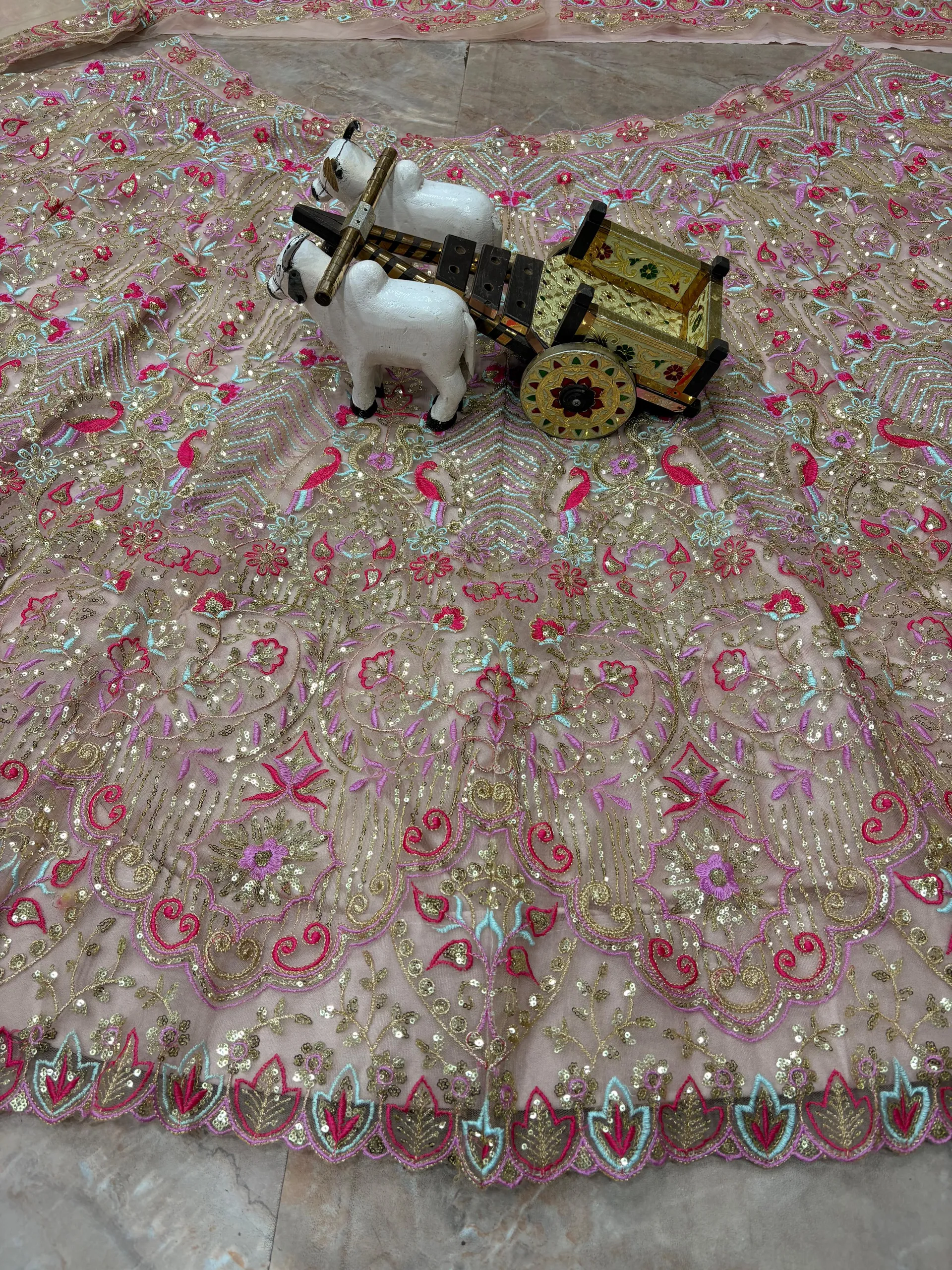 Launching – 4 Meter Flared Premium Butterfly Net Lehenga - View 8