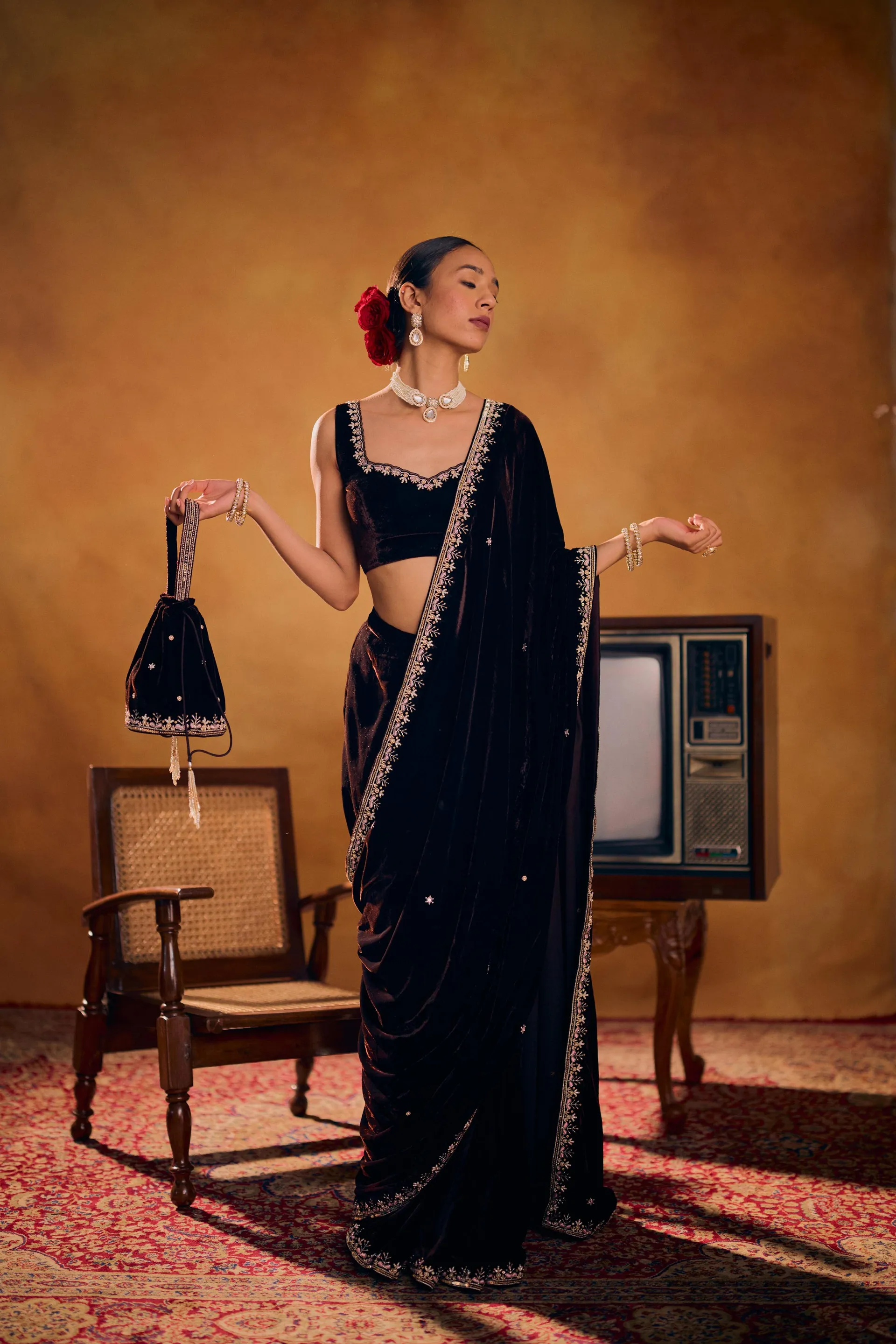 Wedding Special Superhit Velvet Saree Collection - View 2