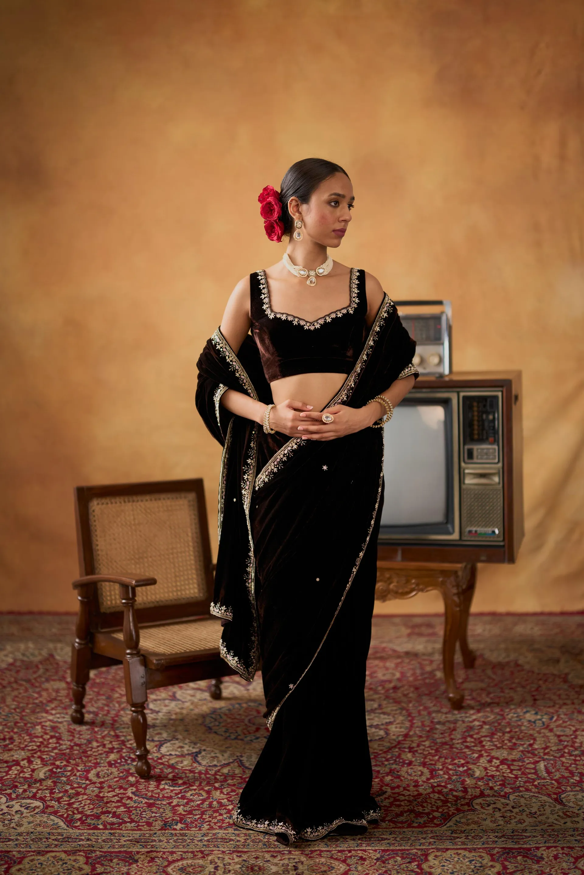 Wedding Special Superhit Velvet Saree Collection - View 3
