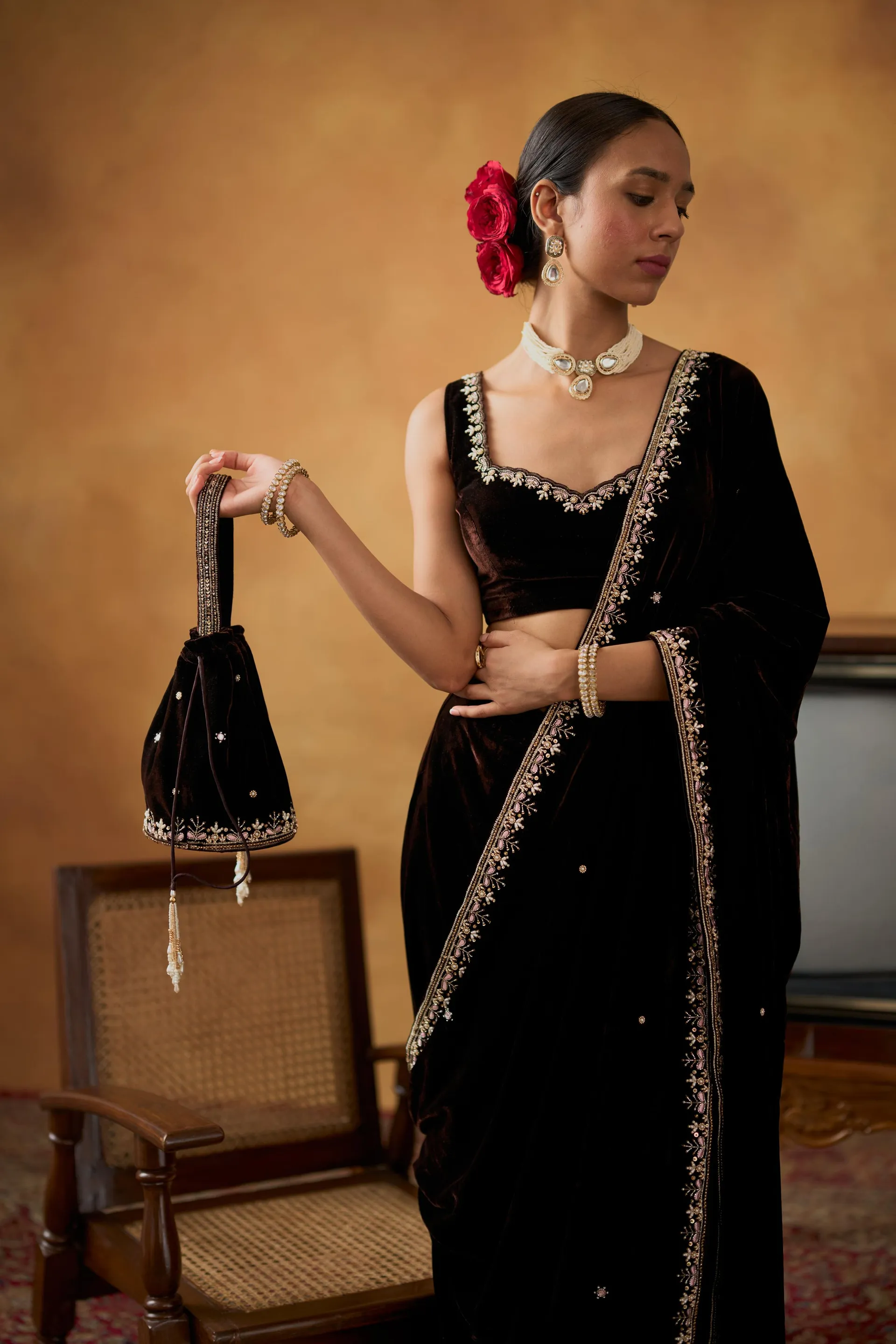 Wedding Special Superhit Velvet Saree Collection - View 5