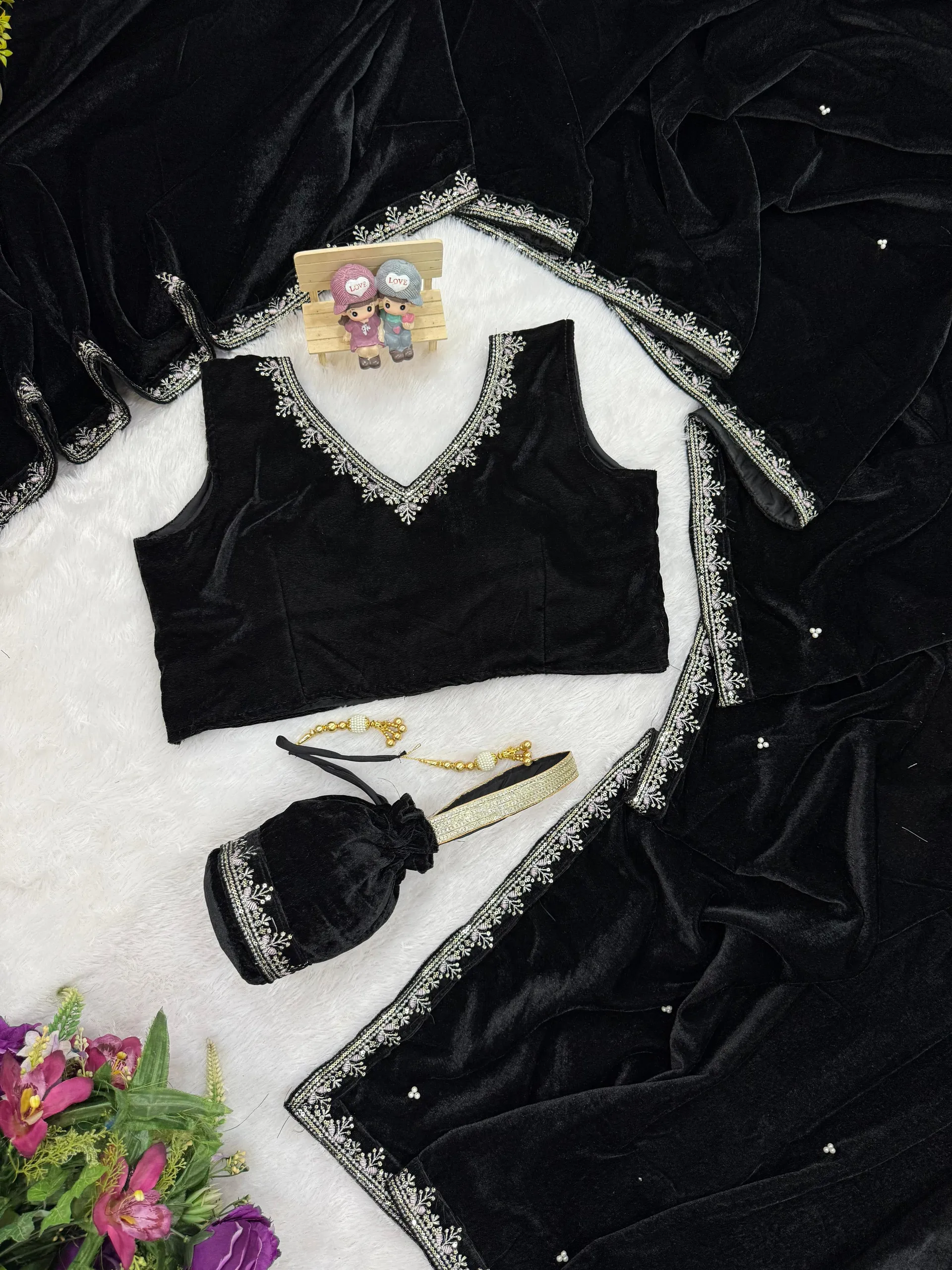 Wedding Special Superhit Velvet Saree Collection - View 7