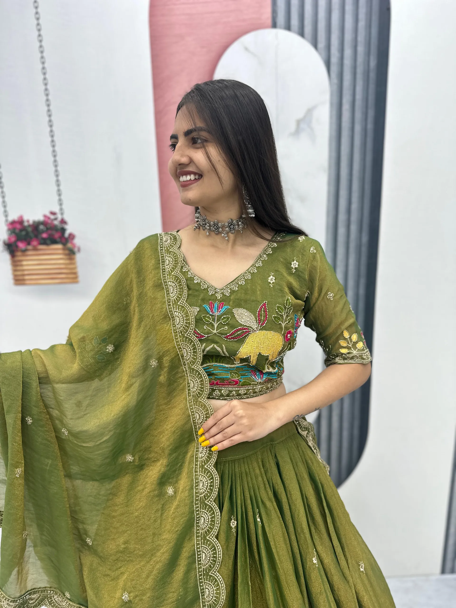 Mehandi Special - Launching New Festival Lehenga Choli Set - View 4