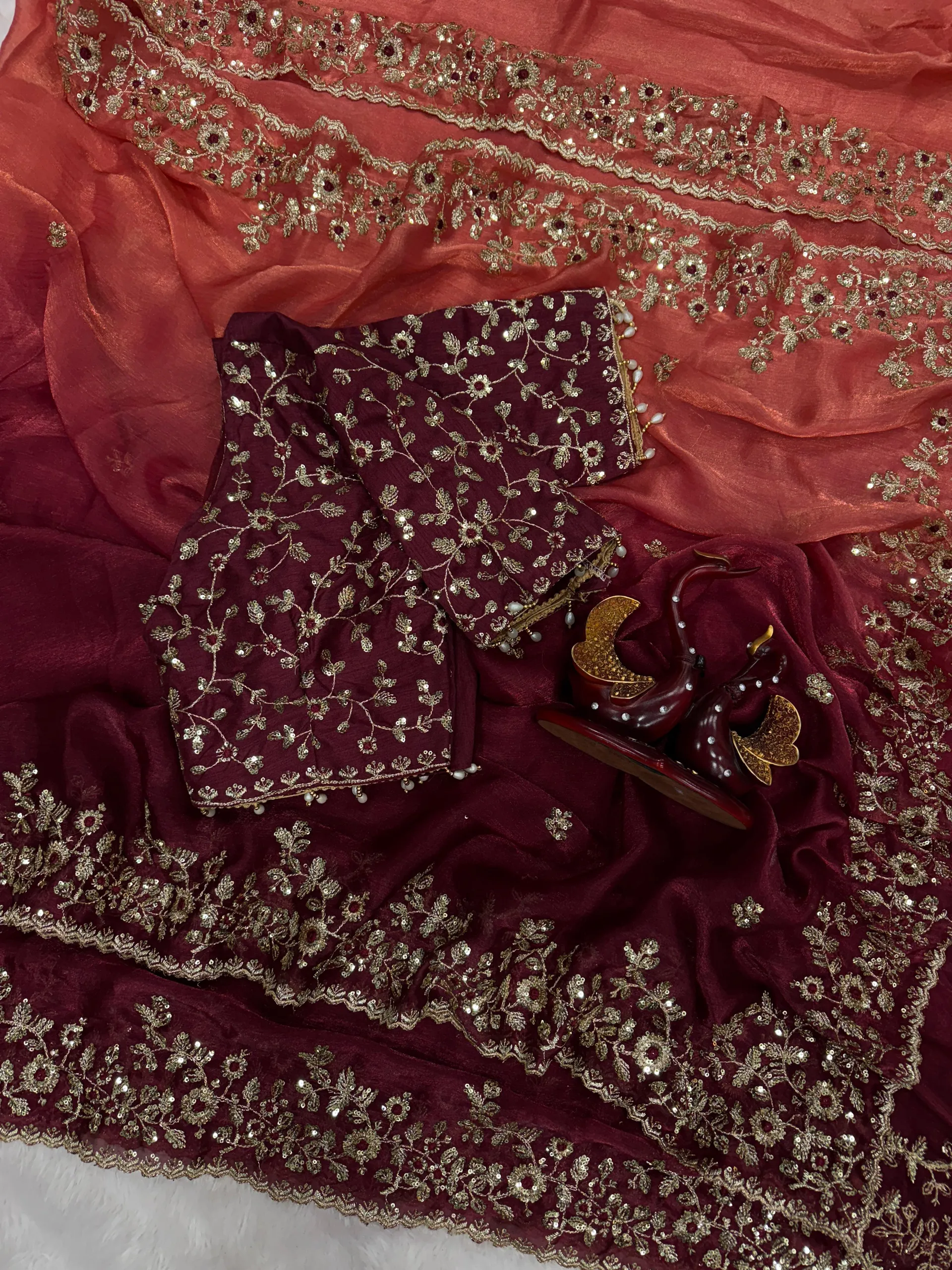 DESIGN NO. 00012 – Shaded Frendy Chiffon Embroidered Saree