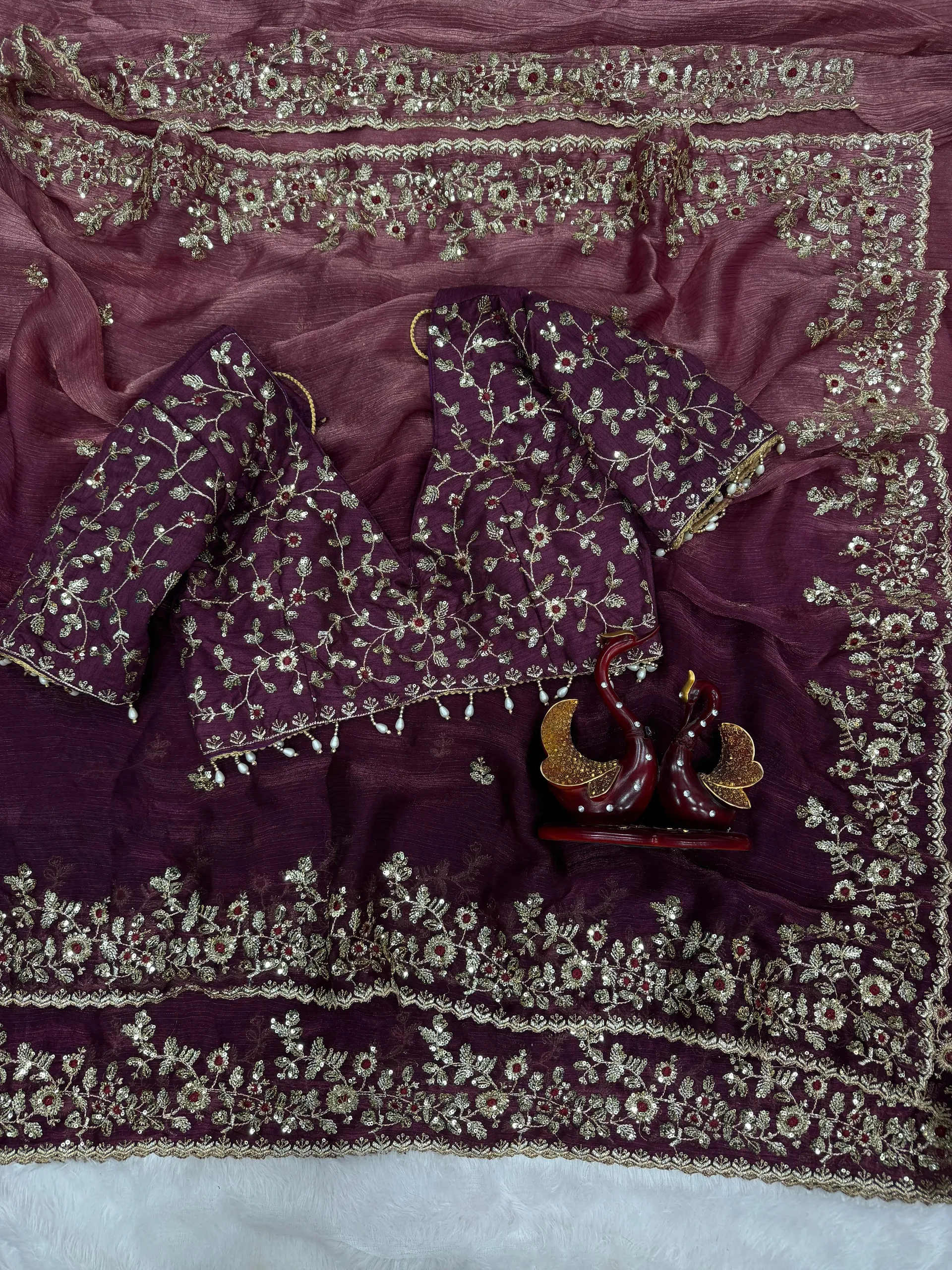 DESIGN NO. 00012 – Shaded Frendy Chiffon Embroidered Saree