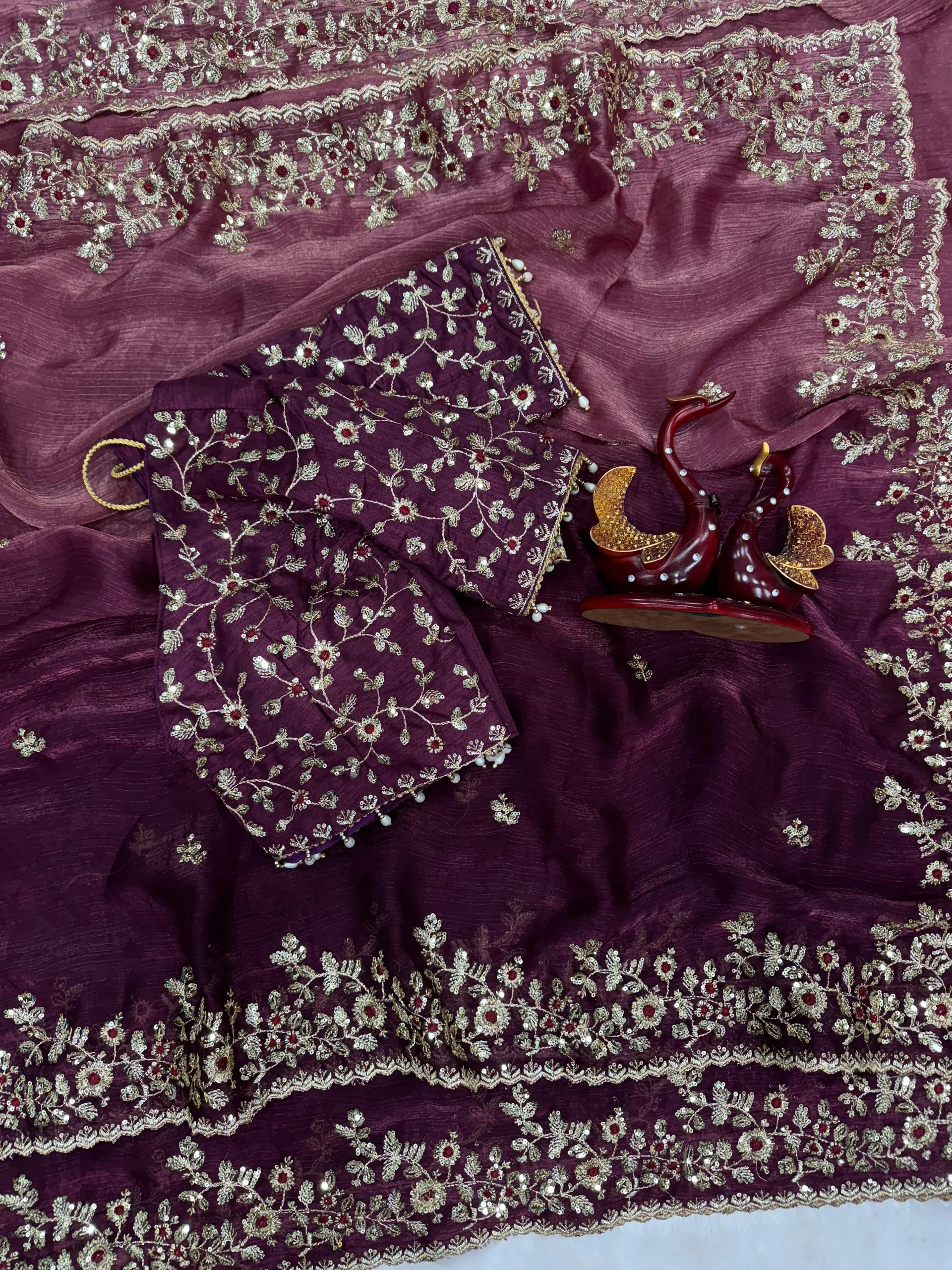 DESIGN NO. 00012 – Shaded Frendy Chiffon Embroidered Saree - View 2