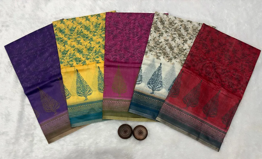 Soft Spun Cotton Slub Saree with Ikat-Style Digital Print