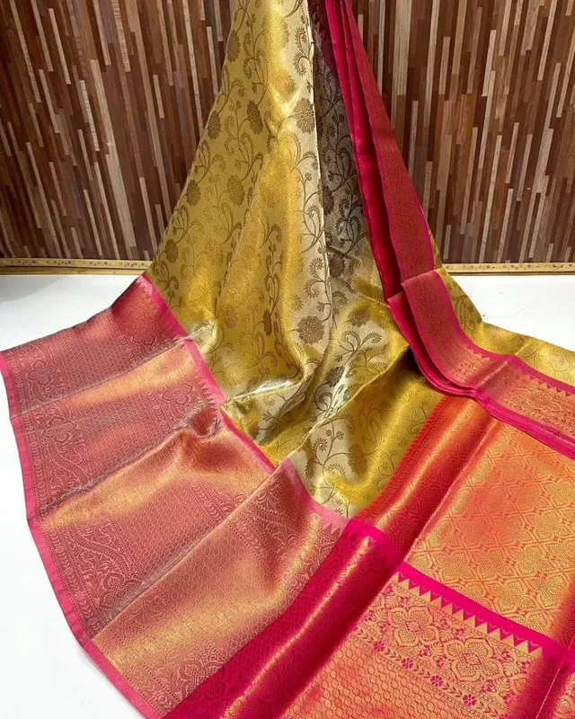 Banarasi Zari Tissue Tanchui Soft Silk Saree - View 2