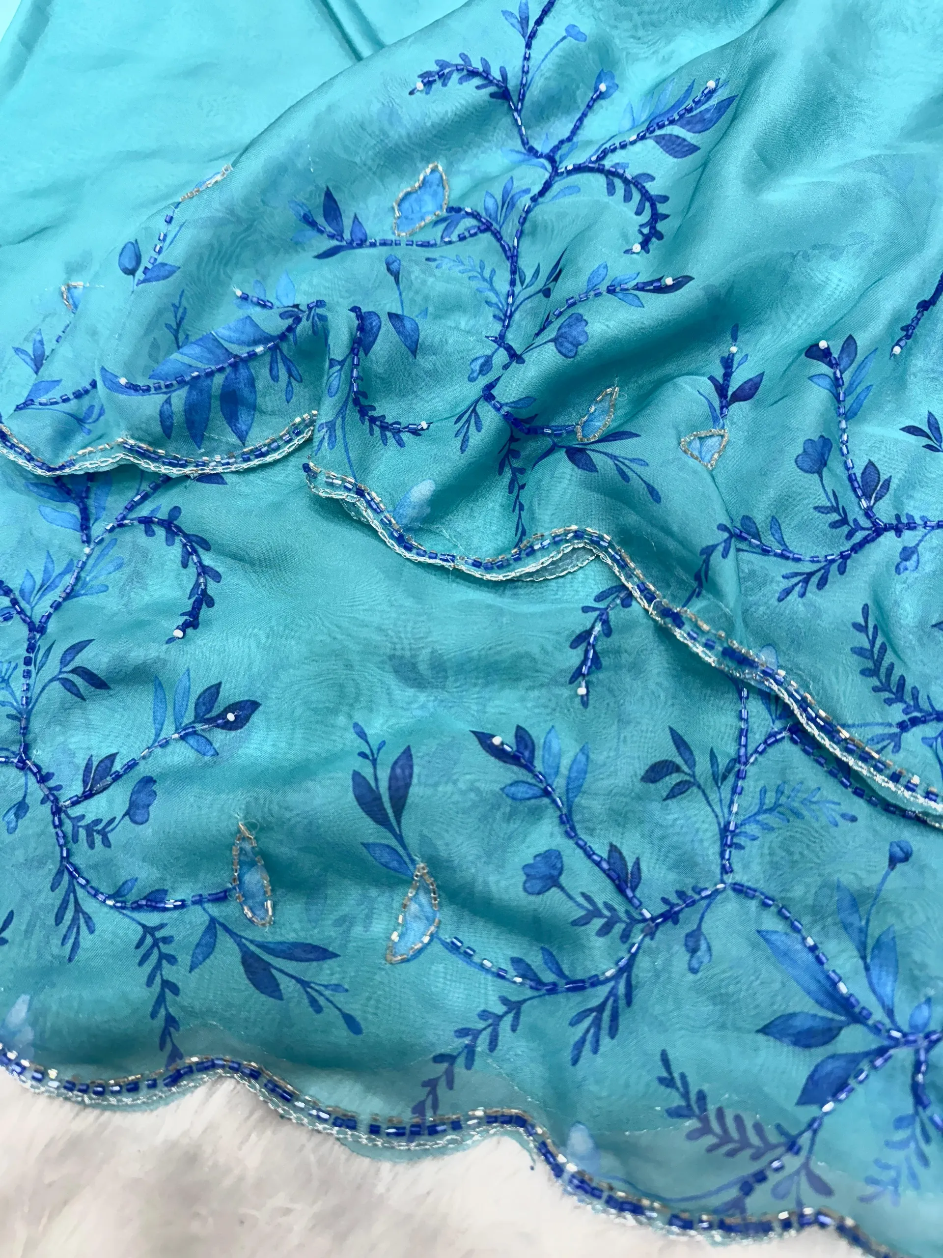 New Trending Floral Handwork Saree Collection - View 3