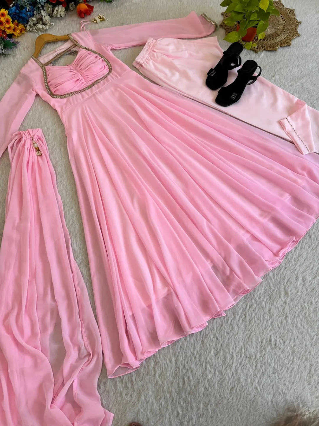 New Party Wear Look – Georgette Gown Set - View 3