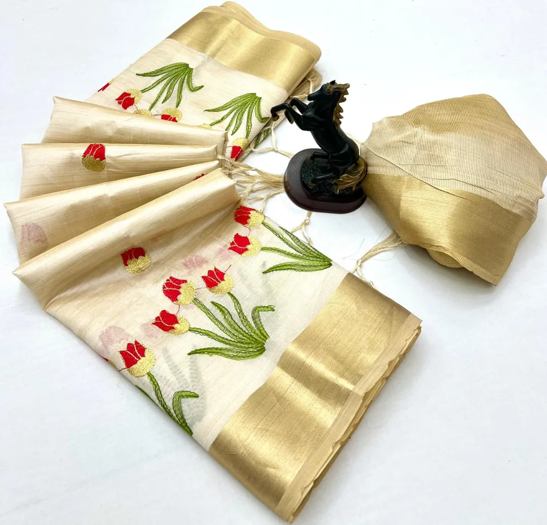 Pure Tissue Kerala Kasavu Saree - View 2