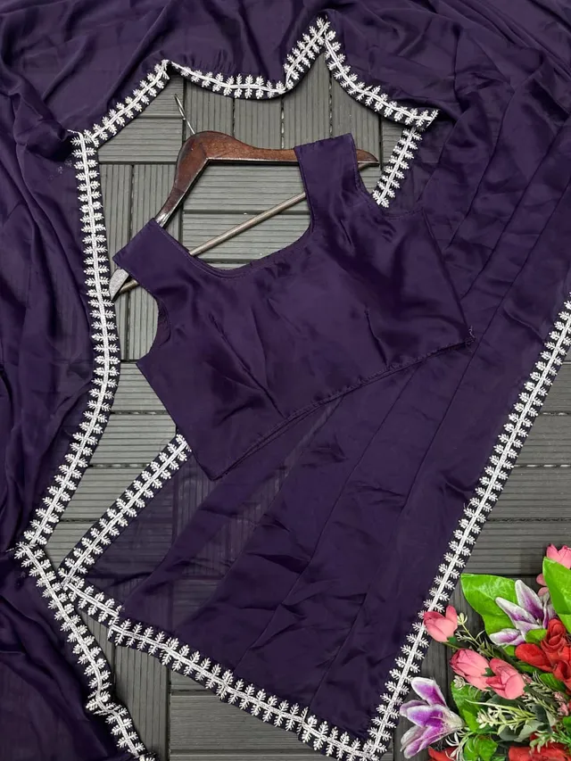 Ready to Wear - Trending Embroidery Sequence Work Saree with Koti - View 2