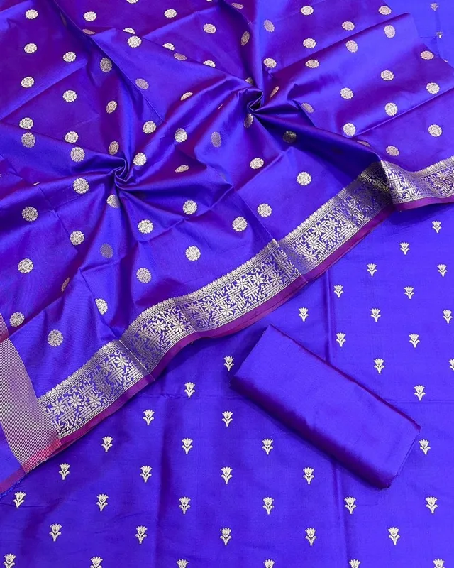 Pure Banarasi 3 Pieces Dress Material - View 2