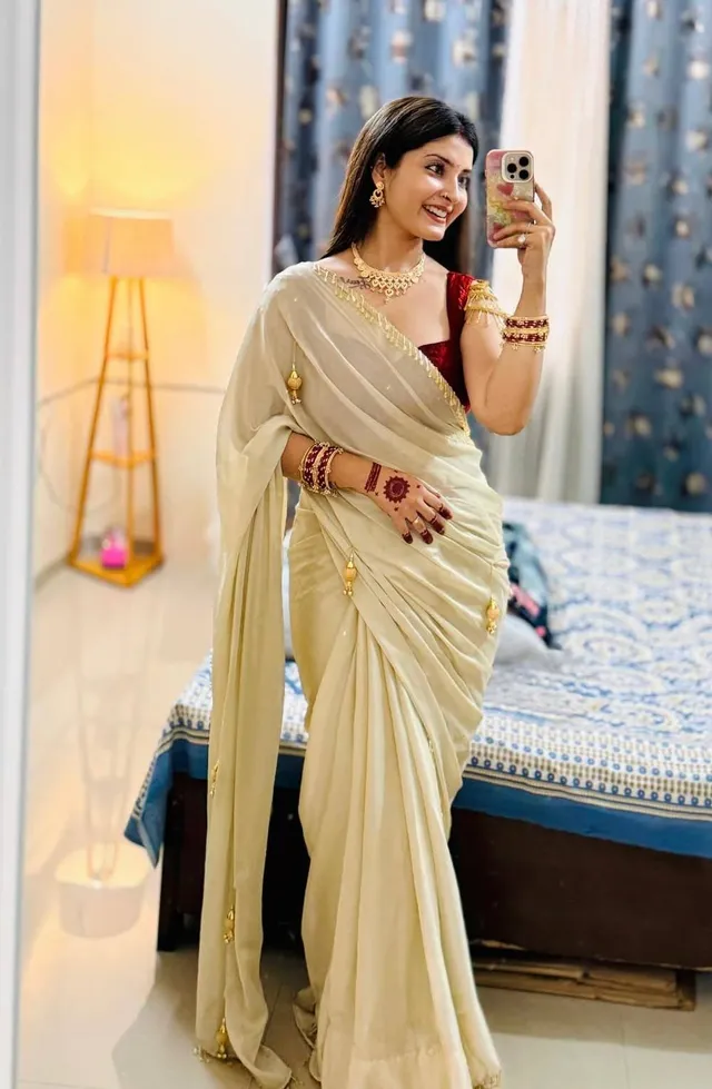 New Premium Launch ✨ G-MEE Satin Saree (Code: 1228) - View 3