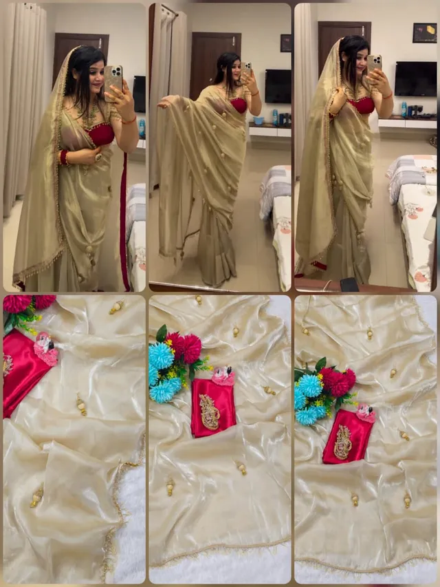 New Premium Launch ✨ G-MEE Satin Saree (Code: 1228) - View 6