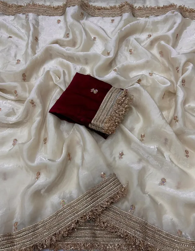 Designer Space Satin Saree