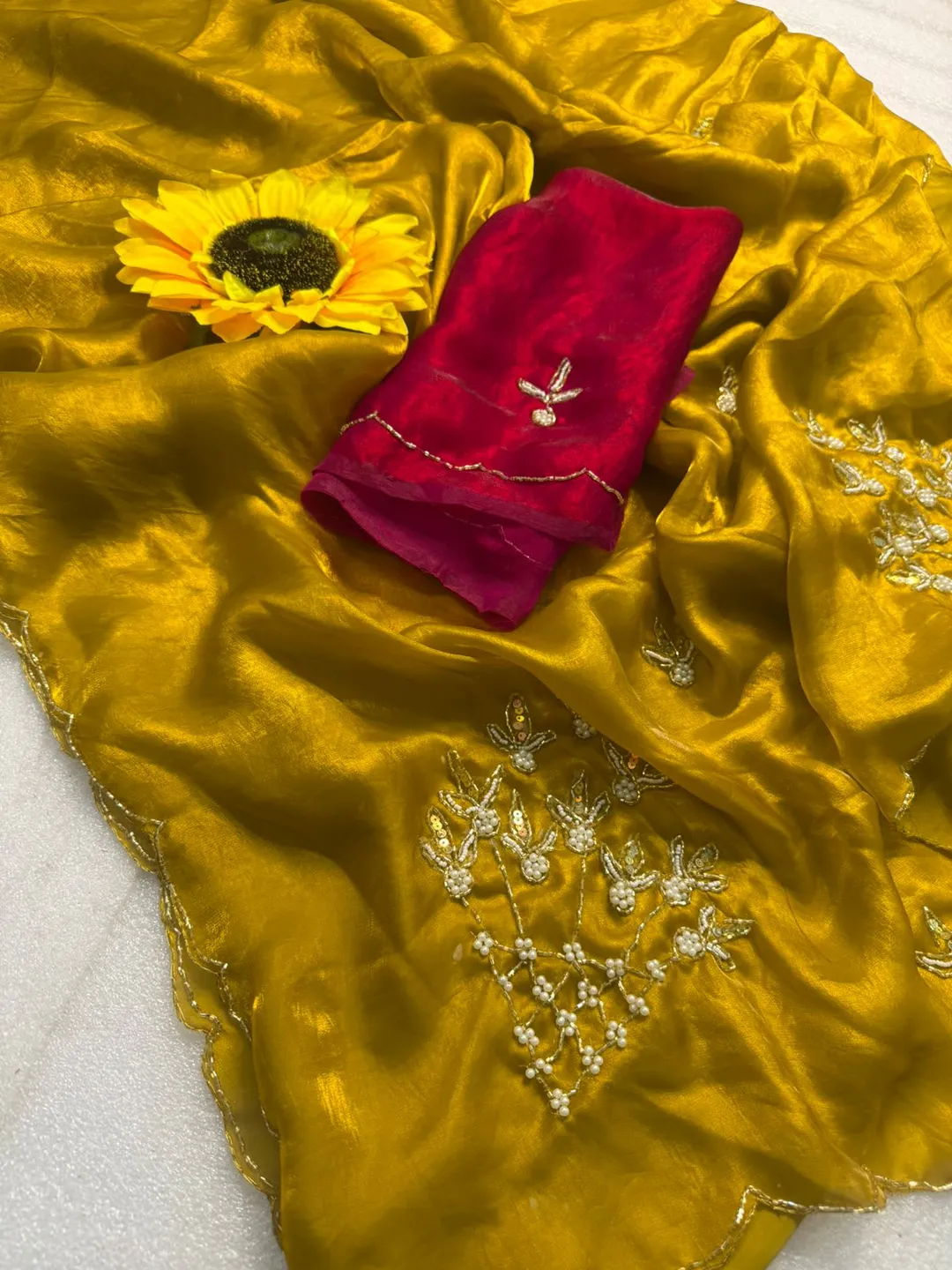 Exclusive Handwork Saree Collection - Pure Jimmy Choo Saree Online India - Buy at ₹1699 - Image 1