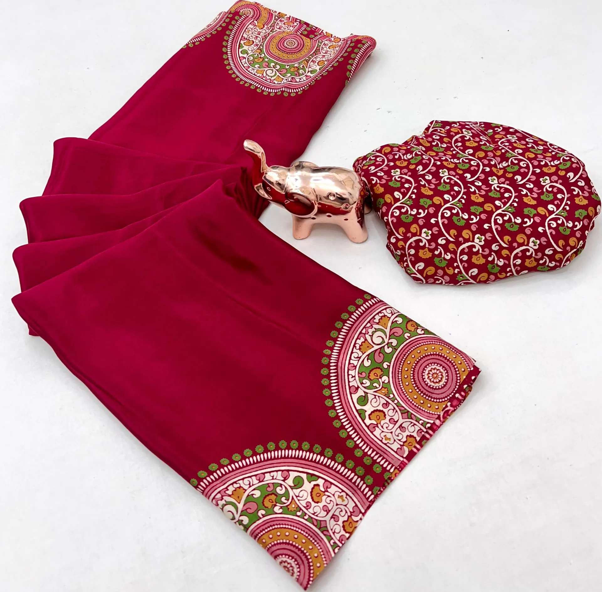 New Arrival – Kriyu Ajrakh Gajji Modal Silk Saree - View 2