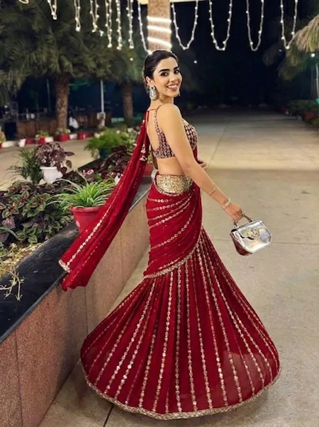 Ready-to-Wear Mirror Work Saree - Second View