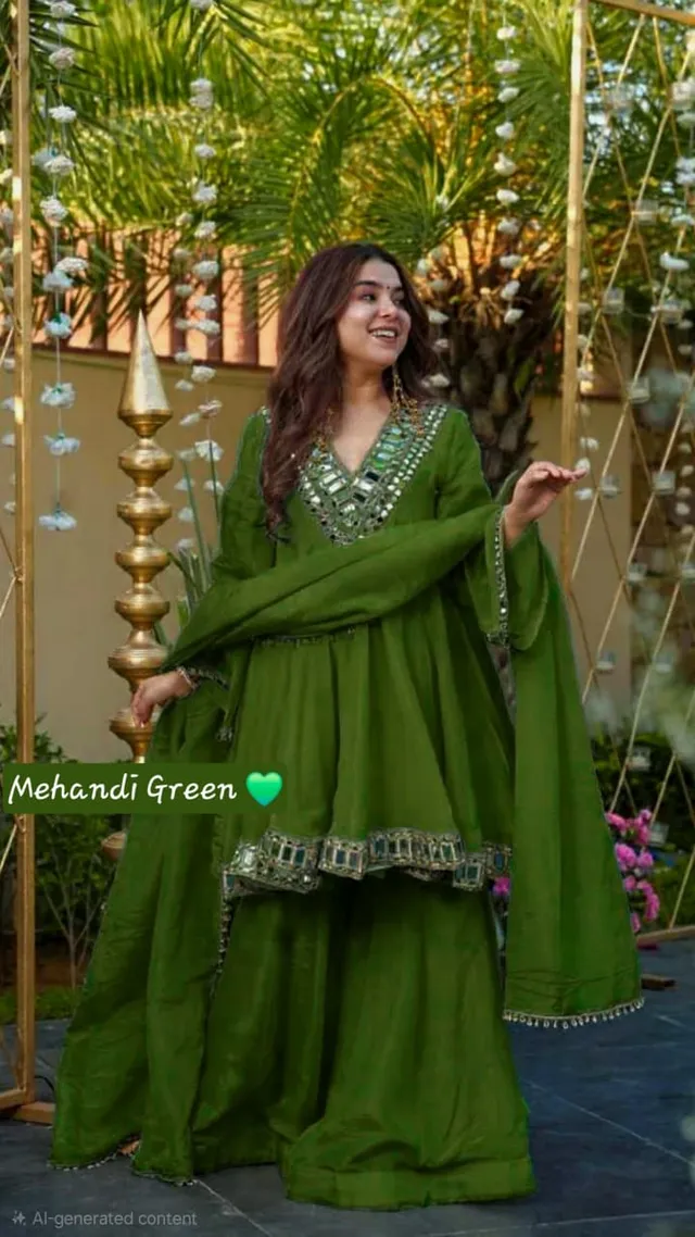 Aliya Cut Kediya Style Mirror Work Plazzo Set